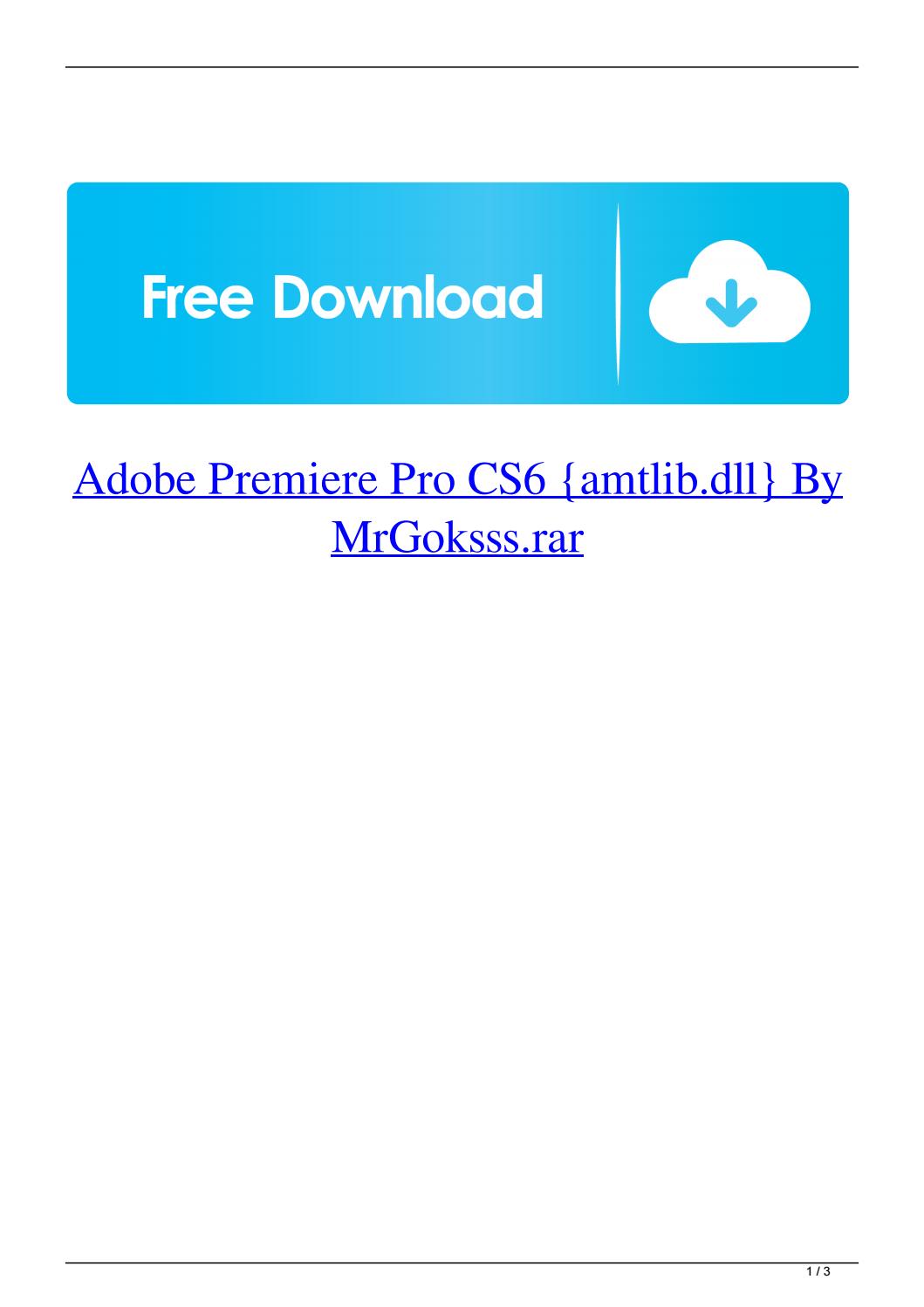 Adobe premiere pro cs6 free download